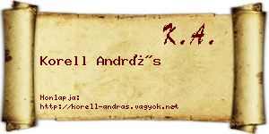 Korell András névjegykártya